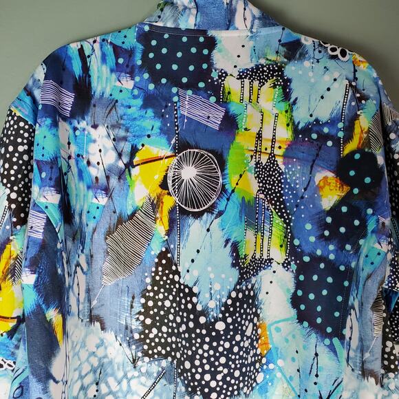 Simply Art Dolcezza Womens Love of Blue Happiness Abstract Art Jacket Sz 3X - Picture 5 of 6